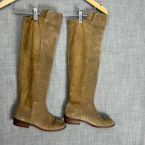 Sole Society Knee High Boots Tan Suede